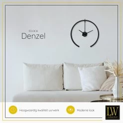 LW Collection Wandklok Denzel Zwart 52cm 7 LW Collection Wandklok Denzel Zwart 52cm -Home Decoration Store 1000064290 0103