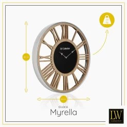 LW Collection Wandklok XL Myrella Hout 80cm -Home Decoration Store 1000064292 0102