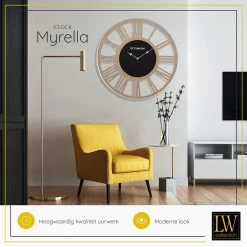 LW Collection Wandklok XL Myrella Hout 80cm -Home Decoration Store 1000064292 0103