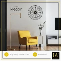 LW Collection Wandklok Megan Zwart 60cm -Home Decoration Store 1000064304 0103