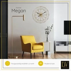 LW Collection Wandklok Megan Goud 60cm -Home Decoration Store 1000064314 0103