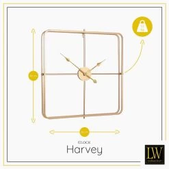 LW Collection Wandklok Harvey Goud 60cm -Home Decoration Store 1000064320 0102