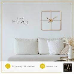 LW Collection Wandklok Harvey Goud 60cm -Home Decoration Store 1000064320 0103