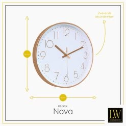 LW Collection Keukenklok Nova Rosé 30cm -Home Decoration Store 1000064322 0102