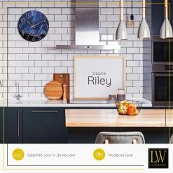 LW Collection Keukenklok Riley 30cm -Home Decoration Store 1000064328 0103