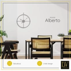 LW Collection Wandklok Alberto Zilver 42cm -Home Decoration Store 1000064330 0103