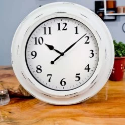 LW Collection Wandklok Nikki1 53cm - Muurklok Wit -Home Decoration Store 1000064351 0103