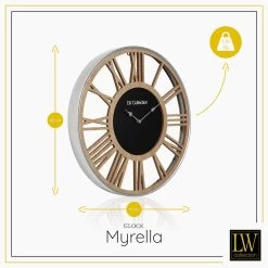 LW Collection Wandklok Myrella Hout 60cm -Home Decoration Store 1000064362 0102