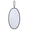 LW Collection Wandspiegel Zwart Rond Ovaal 45x96 Cm Metaal