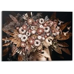 Schilderij Bloemenrijkdom 100x140 Cm Bruin