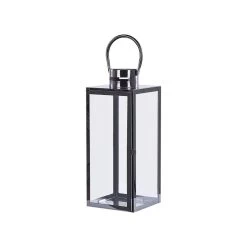 Beliani Windlichtzuilen CYPRUS - Zwart Rvs