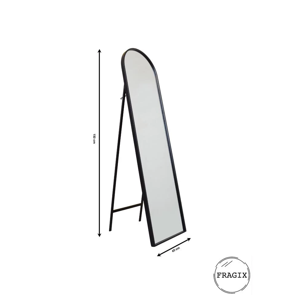 Fragix Ark Passpiegel - Zwart Metaal - 150x40 4 Fragix Ark Passpiegel - Zwart Metaal - 150x40 - Afbeelding 4