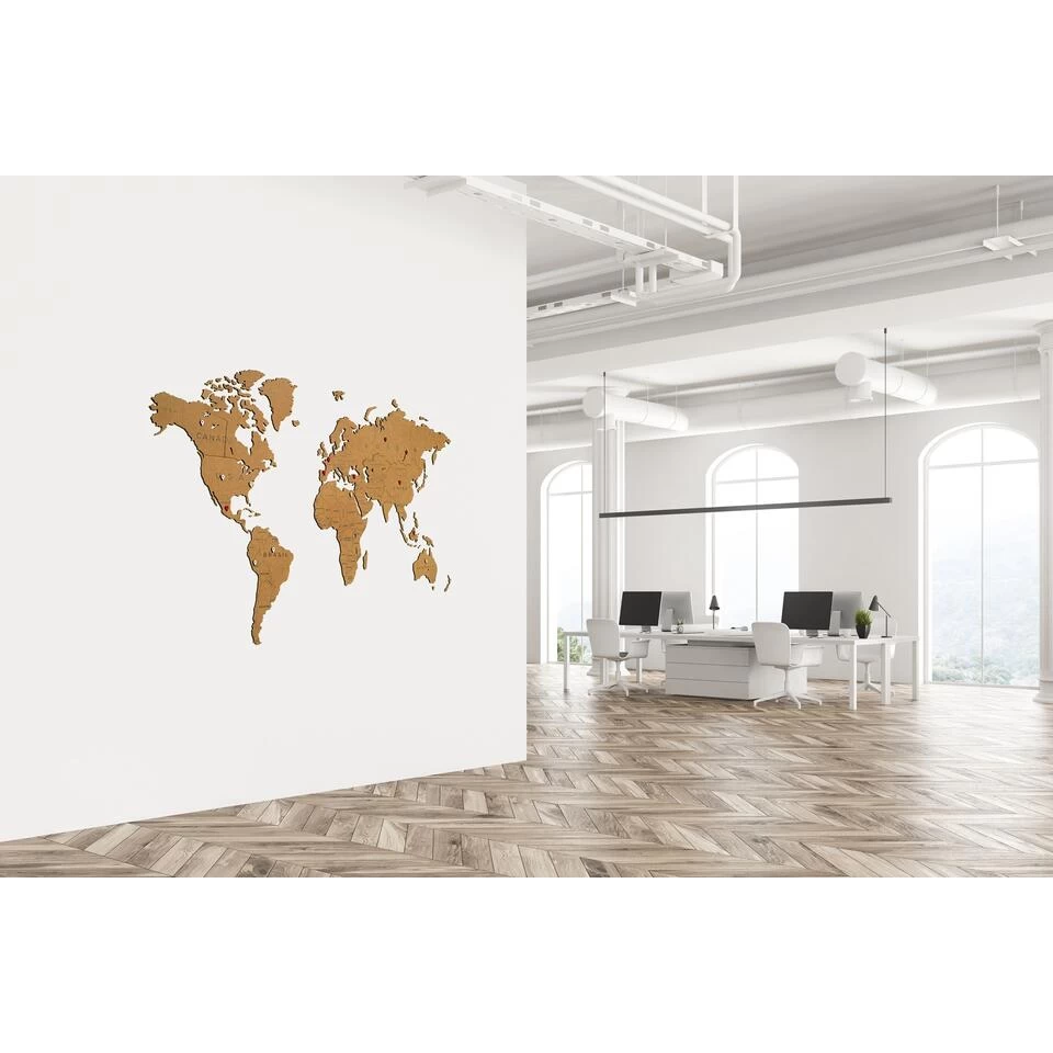 MiMi Innovations Luxe Houten Wereldkaart - True Puzzel - 150x90 Cm - Bruin 4 MiMi Innovations Luxe Houten Wereldkaart - True Puzzel - 150x90 Cm - Bruin - Afbeelding 4