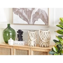 Beliani Lantaarn JALEBI - Wit Glas 7 Beliani Lantaarn JALEBI - Wit Glas -Home Decoration Store 1000068366 0103