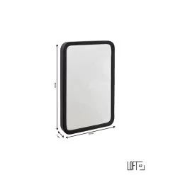 LOFT42 Mirror Wandspiegel - Zwart - Metaal - 46x31 -Home Decoration Store 1000068721 0102
