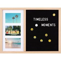 Henzo Letterbord - Collagelijst Voor 3 Foto's Plus Tekst - Naturel