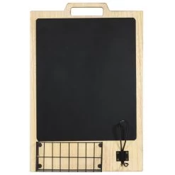 QUVIO Krijtbord Met Haakje En Opbergmandje - Zwart / Licht Bruin -Home Decoration Store 1000071624 0102