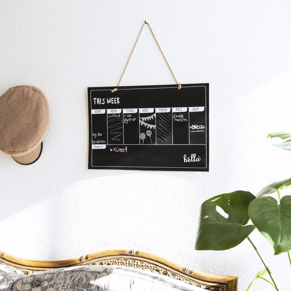 QUVIO Memobord Krijt Met Weekagenda 2 QUVIO Memobord Krijt Met Weekagenda - Afbeelding 2