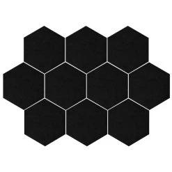 QUVIO Vilten Memobord Hexagon Set Van 10 - Zwart