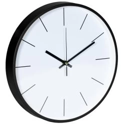 QUVIO Basic Wandklok Wit Met Zwart Frame