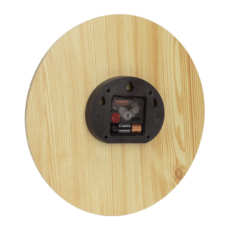 QUVIO Wandklok - Lichthout 2 QUVIO Wandklok - Lichthout - Afbeelding 2