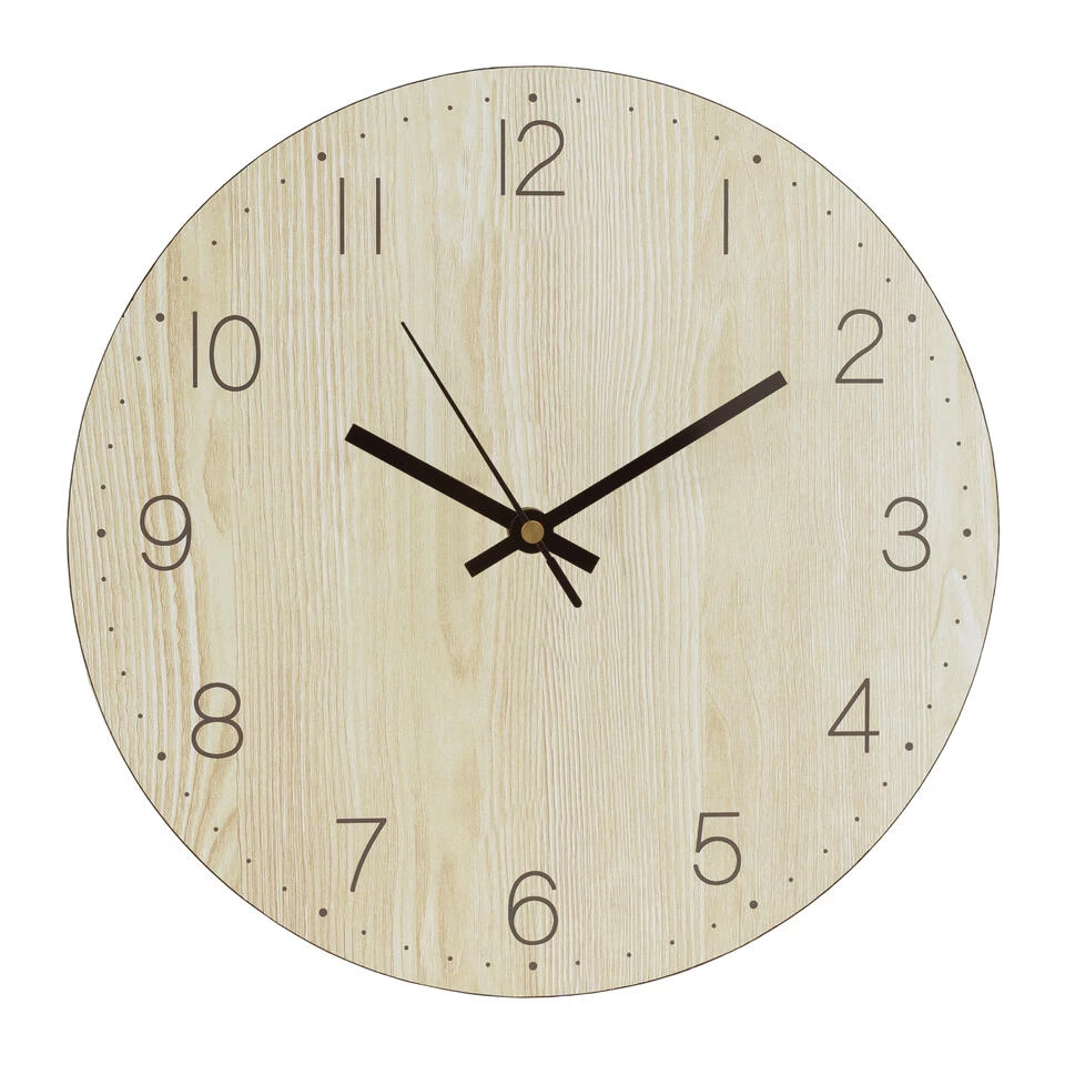 QUVIO Wandklok - Lichthout 1 QUVIO Wandklok - Lichthout