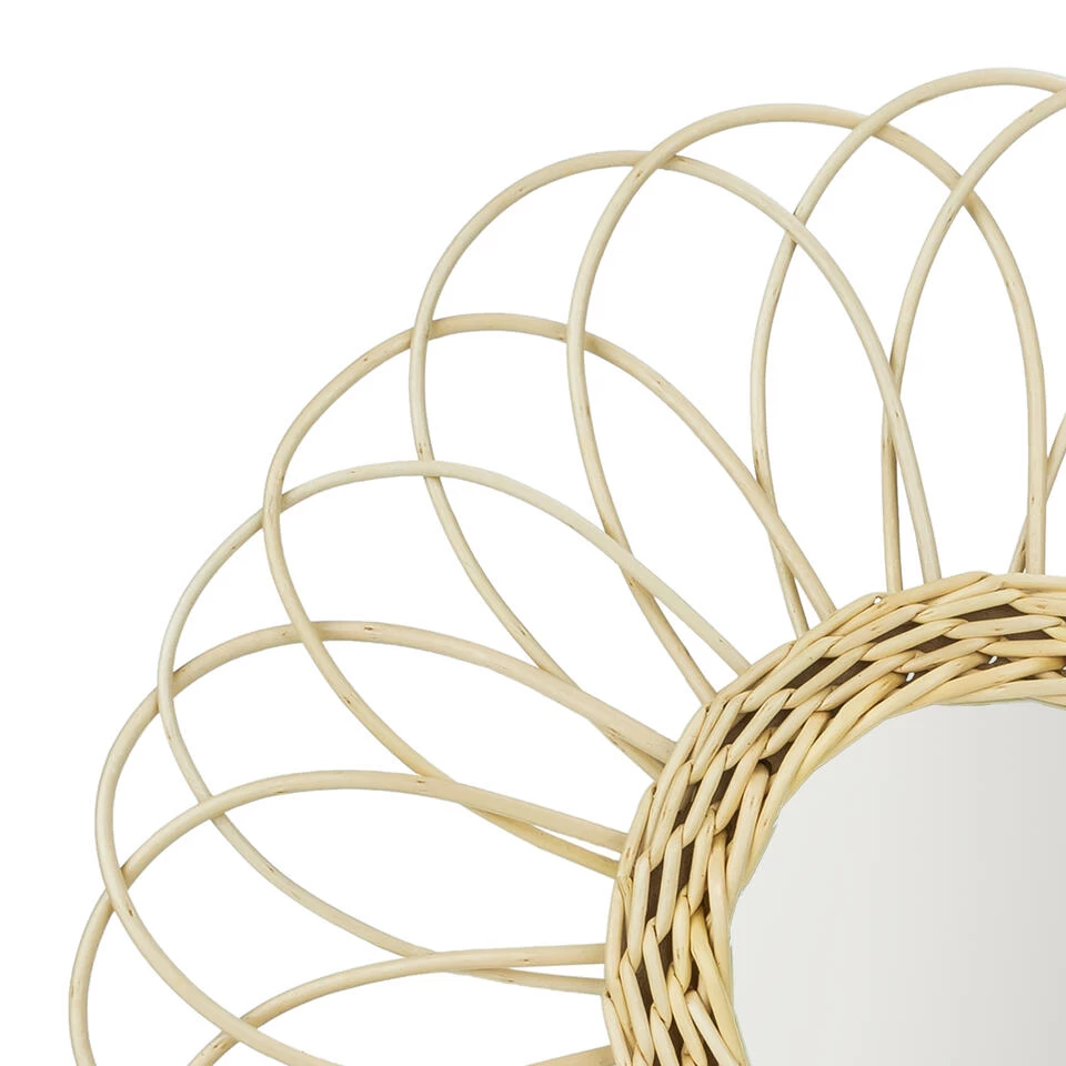 QUVIO Spiegel Bloemvormig - Rotan 3 QUVIO Spiegel Bloemvormig - Rotan - Afbeelding 3