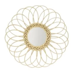 QUVIO Spiegel Bloemvormig - Rotan