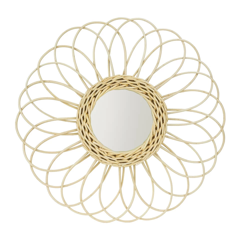 QUVIO Spiegel Bloemvormig - Rotan 1 QUVIO Spiegel Bloemvormig - Rotan