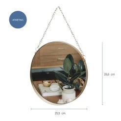 QUVIO Spiegel Rond Met Ketting - Goud -Home Decoration Store 1000071663 0103