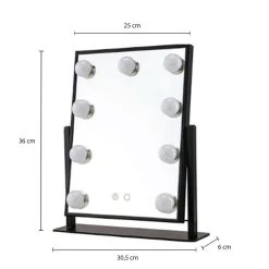LYVION Make-up Spiegel Met Led Bulbs Zwart 7 LYVION Make-up Spiegel Met Led Bulbs Zwart -Home Decoration Store 1000071669 0103