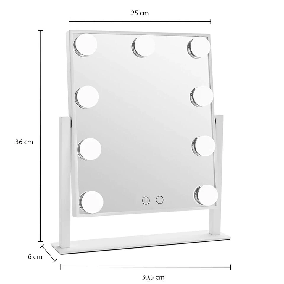 LYVION Make-up Spiegel Met Led Bulbs Wit 2 LYVION Make-up Spiegel Met Led Bulbs Wit - Afbeelding 2