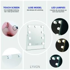 LYVION Make-up Spiegel Met Led Bulbs Wit