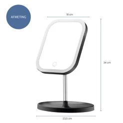 LYVION Make-up Spiegel LED 3 Lichtkleuren - Zwart -Home Decoration Store 1000071671 0102