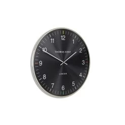 Giga Meubel Wandklok Ø40cm Oyster - Zwart & Zilver - Metaal