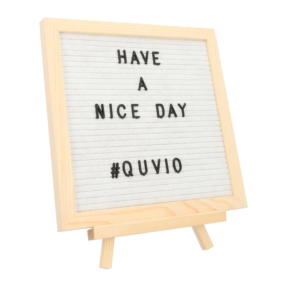 QUVIO Letterbord - Wit Met Houten Lijst 3 QUVIO Letterbord - Wit Met Houten Lijst - Afbeelding 3