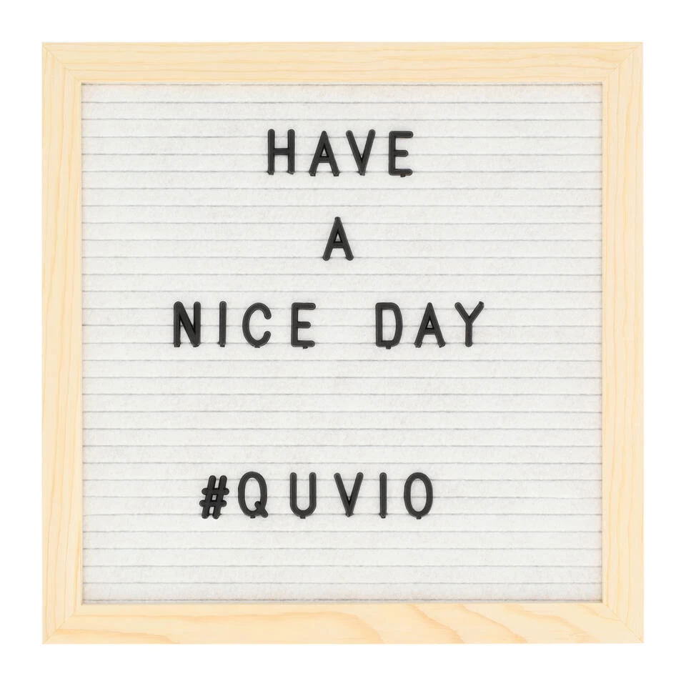 QUVIO Letterbord - Wit Met Houten Lijst 1 QUVIO Letterbord - Wit Met Houten Lijst