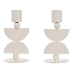 Beliani Kandelaar DAPHINI - Wit Ijzer