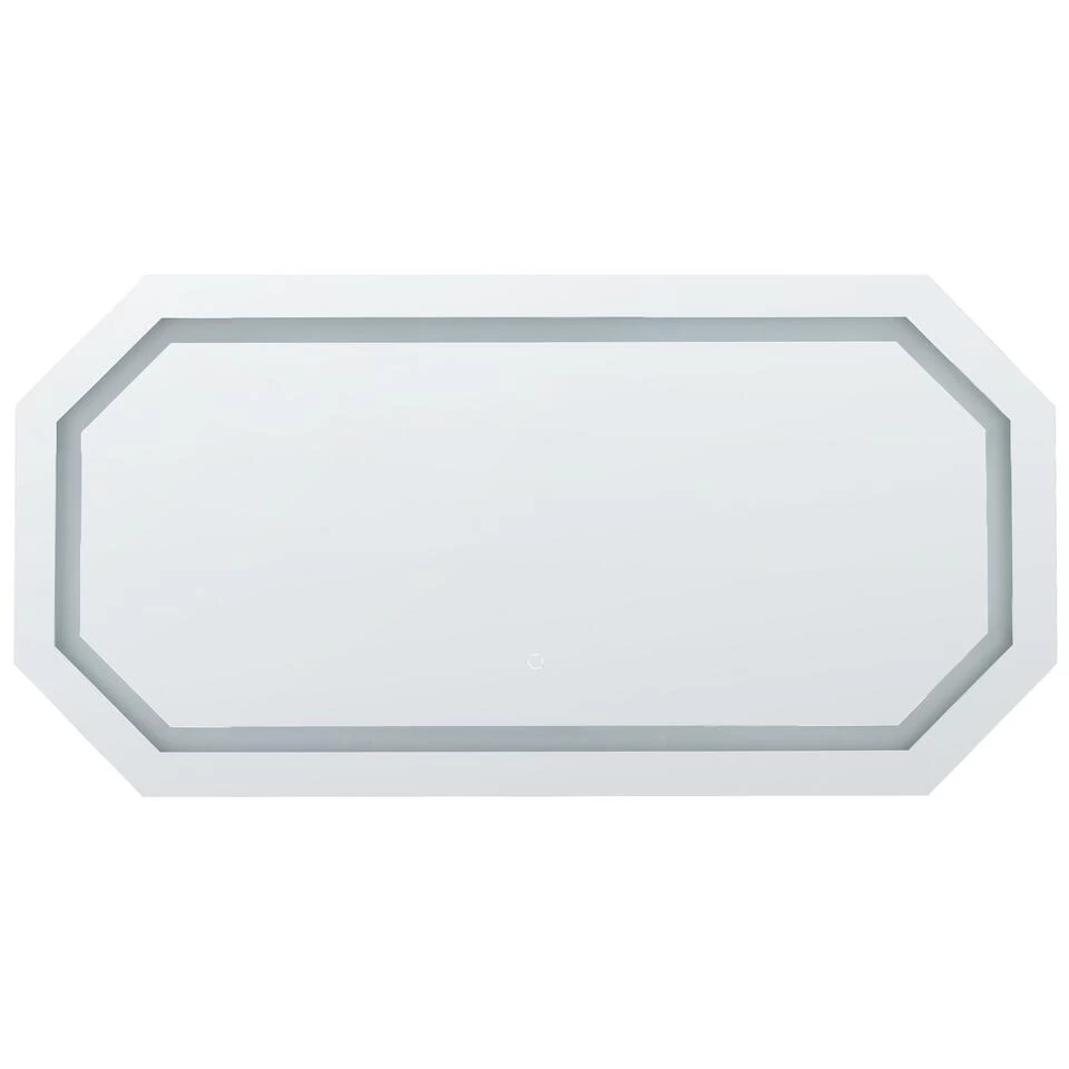 Beliani Badkamerspiegel LOCMARIAQUER - Zilver Glas 1 Beliani Badkamerspiegel LOCMARIAQUER - Zilver Glas