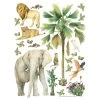 Sanders & Sanders Muursticker - Jungle Dieren - Groen - 85 X 65 Cm - 601353