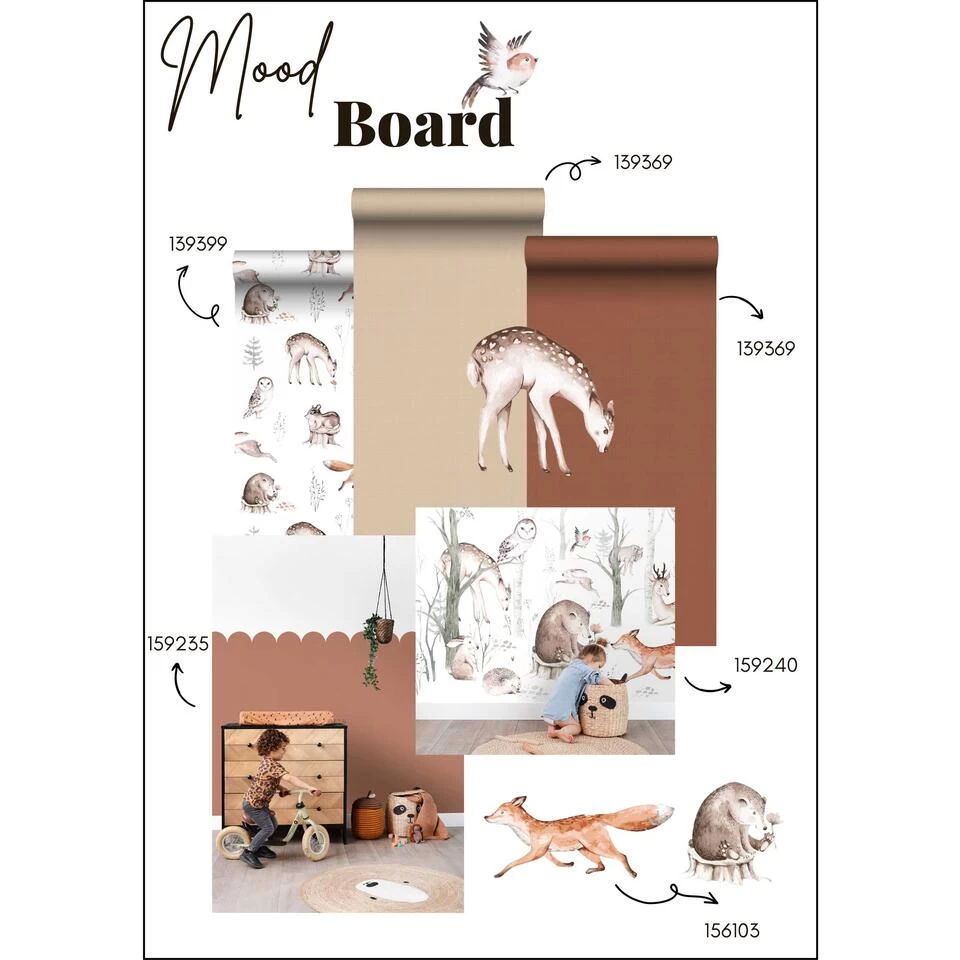 ESTAhome Muursticker - Bosdieren - Bruin - 33 Cm X 47,5 Cm - 156115 3 ESTAhome Muursticker - Bosdieren - Bruin - 33 Cm X 47,5 Cm - 156115 - Afbeelding 3