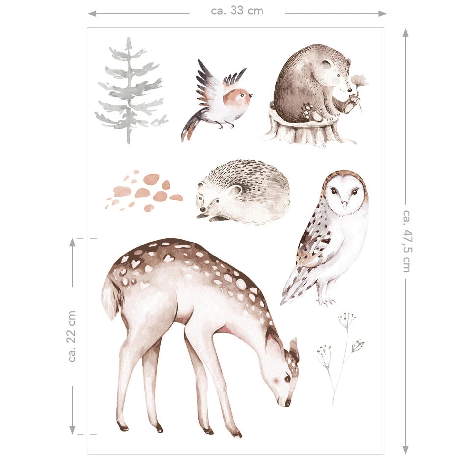 ESTAhome Muursticker - Bosdieren - Bruin - 33 Cm X 47,5 Cm - 156115 4 ESTAhome Muursticker - Bosdieren - Bruin - 33 Cm X 47,5 Cm - 156115 - Afbeelding 4