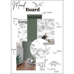 ESTAhome Muursticker - Dinosaurussen - Zwart Wit - 47,5 Cm X 66 Cm - 156105 -Home Decoration Store 1000074768 0103