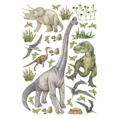 Sanders & Sanders Muursticker - Dinosaurussen - Groen - 65 X 42.5 Cm - 601344