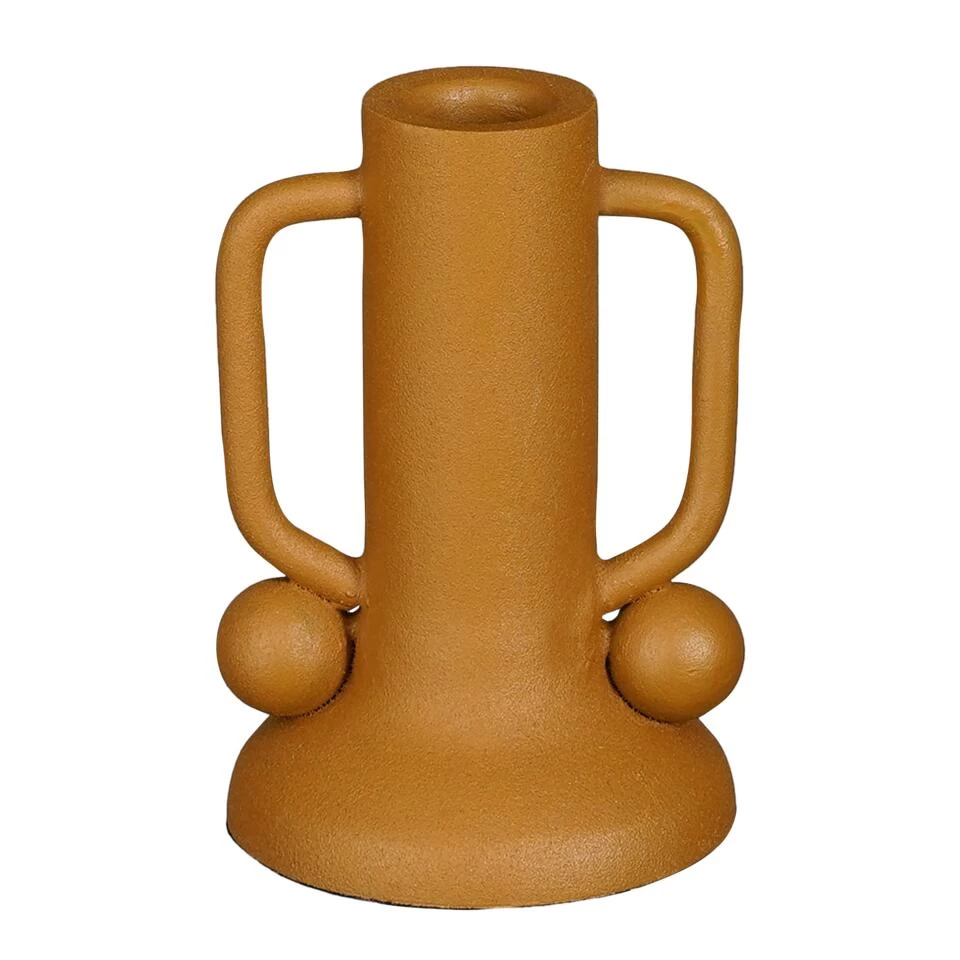 Mica Decorations Ula Kandelaar - H12 X Ø8 Cm - Metaal - Lichtbruin 1 Mica Decorations Ula Kandelaar - H12 X Ø8 Cm - Metaal - Lichtbruin