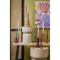 Mica Decorations Agios Kandelaar - H20 X Ø7,5 Cm - Glas - Bruin -Home Decoration Store 1000076904 0103