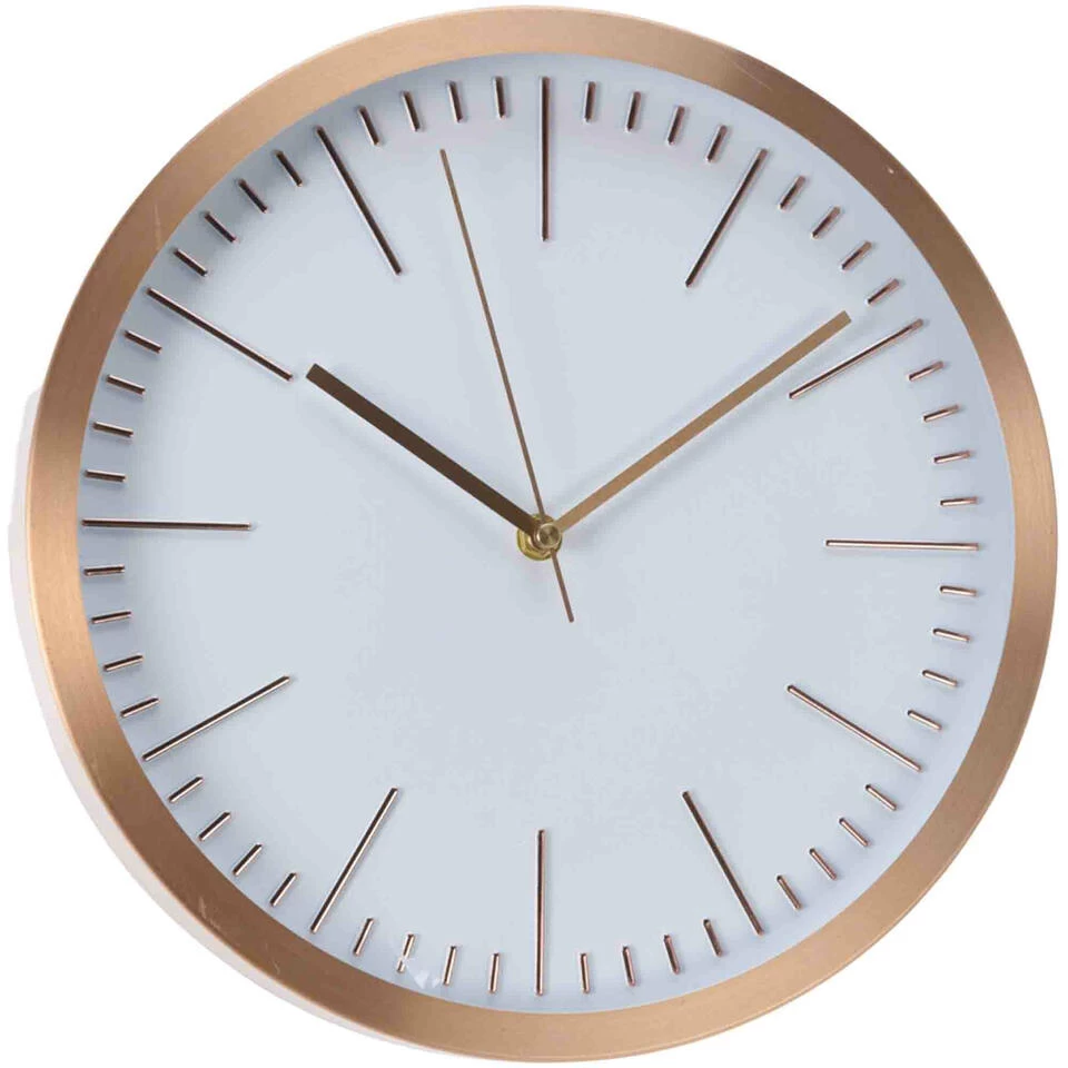 Home And Styling Collection Wandklok - Rosegoud Met Wit - 30 Cm 1 Home And Styling Collection Wandklok - Rosegoud Met Wit - 30 Cm