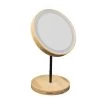 Orange85 Make-up Spiegel Scheerspiegel Led Touch Staand Rond Bamboo 18,9x31cm