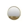Giga Meubel Spiegel Goud Rond - 44x44x13cm - Metaal - Shelf Feyza