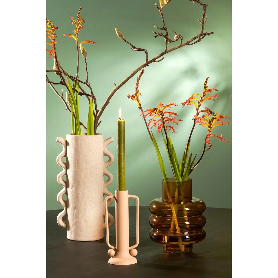 Mica Decorations Lino Vaas - H23 X Ø18 Cm - Glas - Bruin 4 Mica Decorations Lino Vaas - H23 X Ø18 Cm - Glas - Bruin - Afbeelding 4